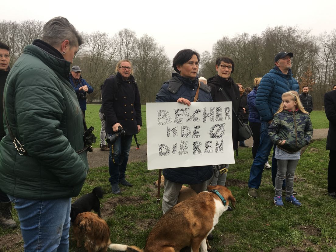 Protest tegen park Twee Heuvels