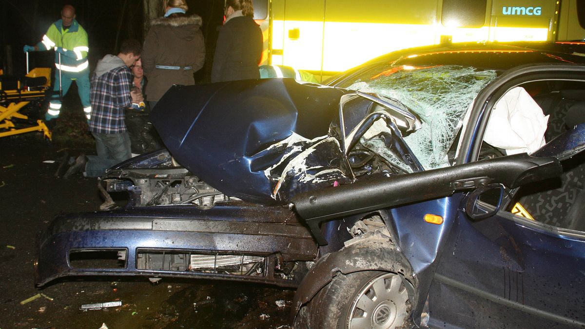 Automobilist rijdt tegen boom in Stuifzand