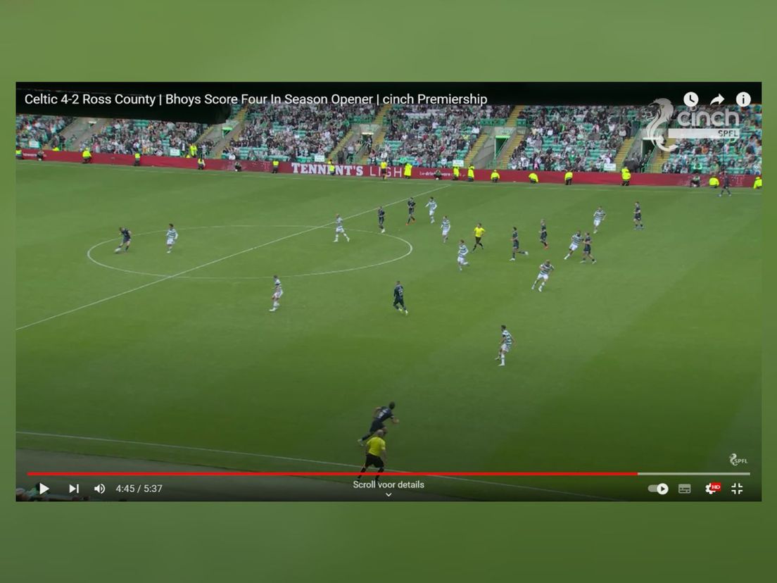 De verdedigingslijn van Celtic is hoog, waardoor het ruimte weggeeft