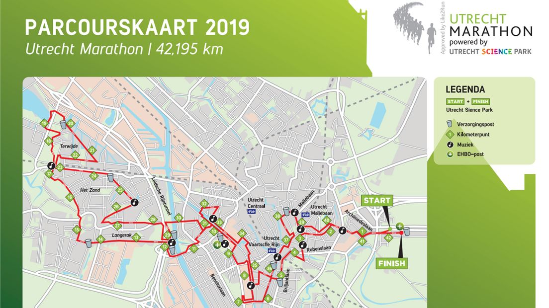 Parcours Utrecht Marathon 2019