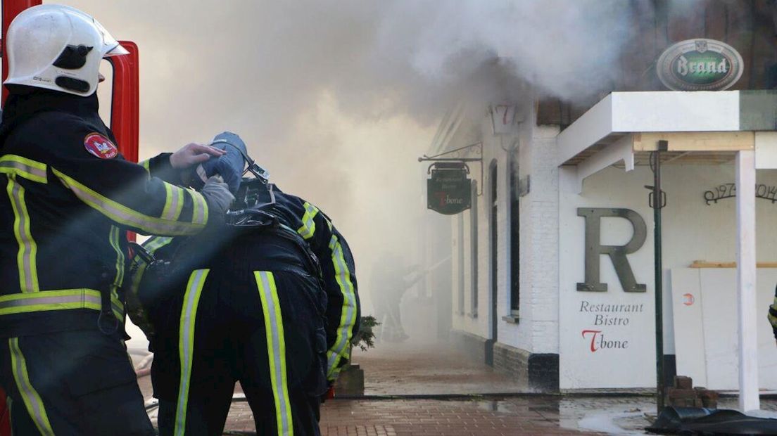 Brand bij bistro Enter