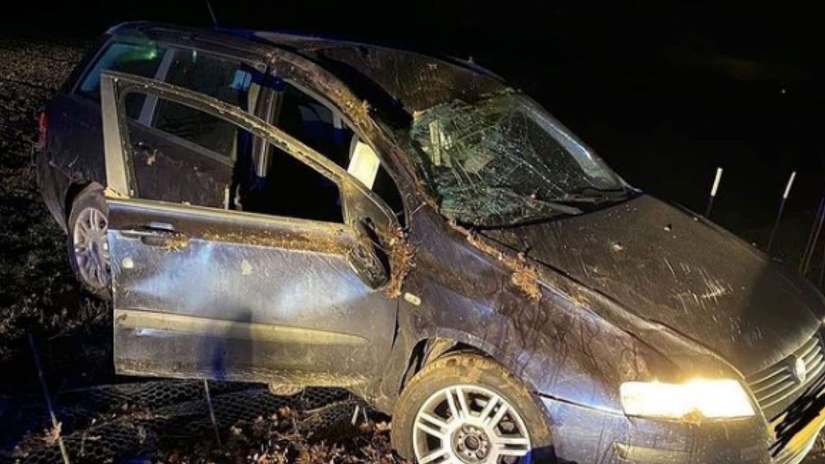 Auto crasht na achtervolging in Lottum
