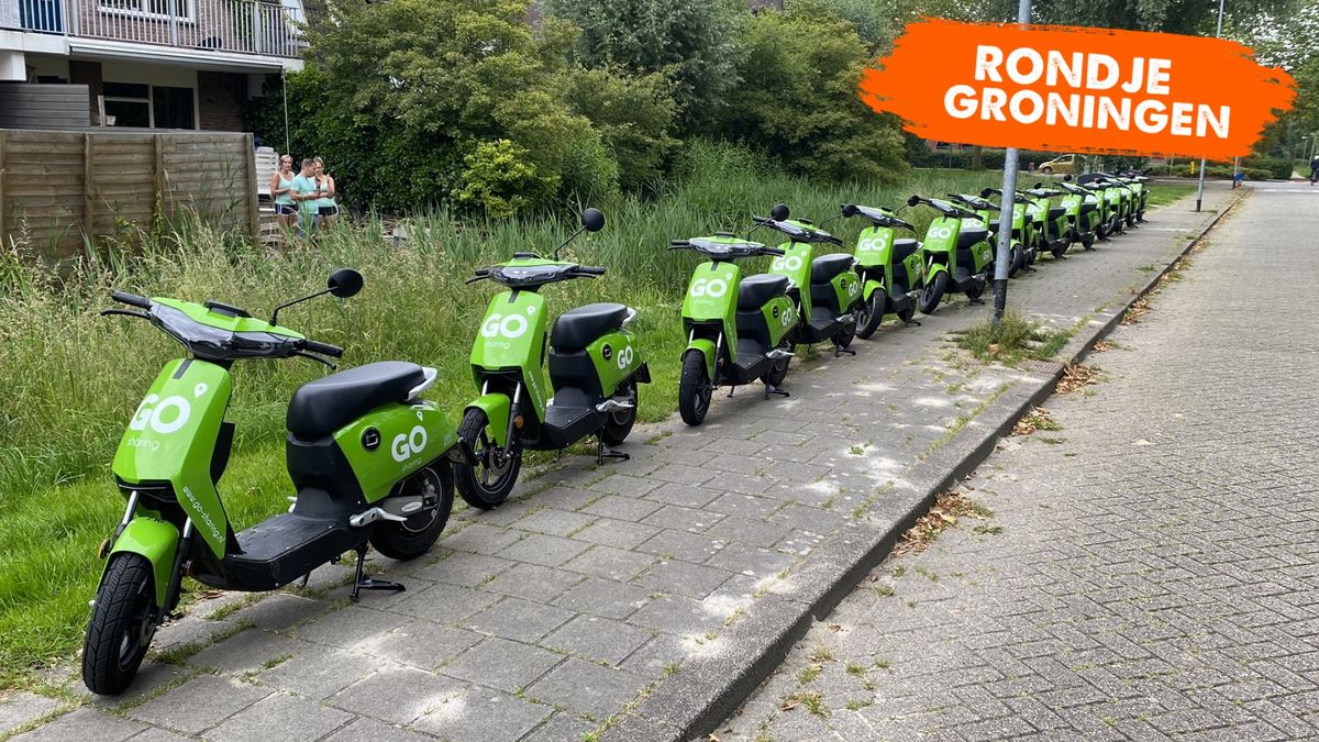 Rondje Groningen Grapje taxichauffeur verzamelt GO Sharingscooters