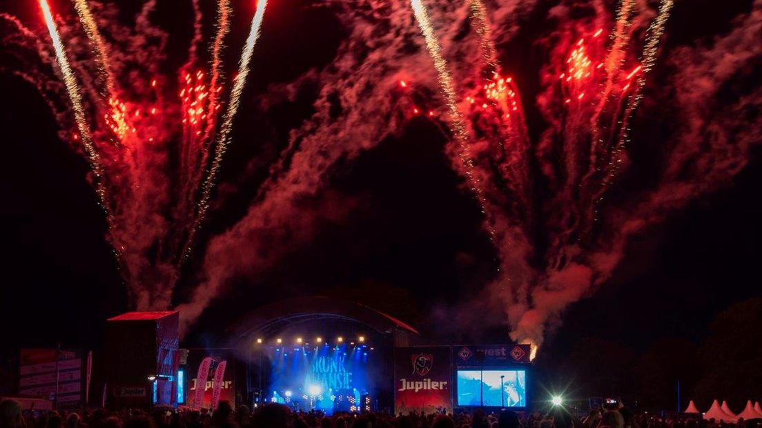 Een vuurwerkshow ter afsluiting van Parkpop Saturday Night 2019. 