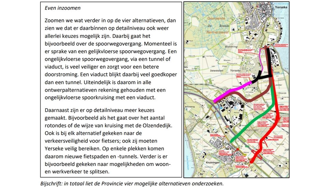 De mogelijkheden voor een nieuwe afrit bij Kruiningen