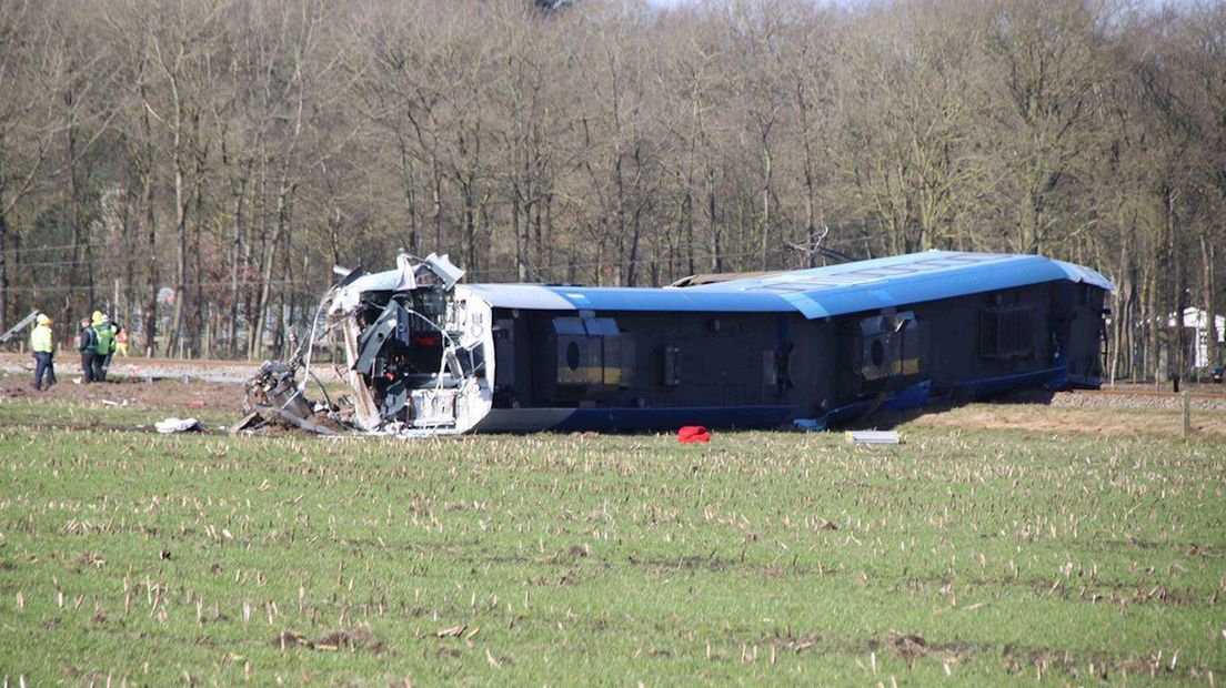 De gekantelde trein bij Dalfsen