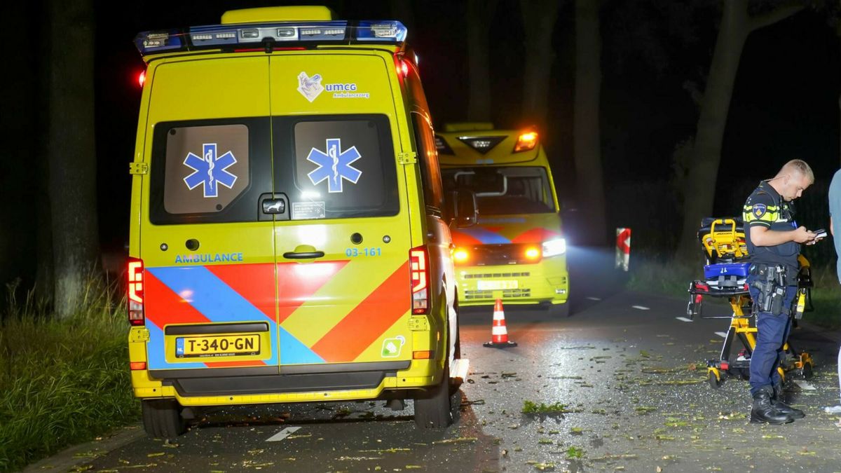 Auto strandt in berm bij Pesse: twee gewonden