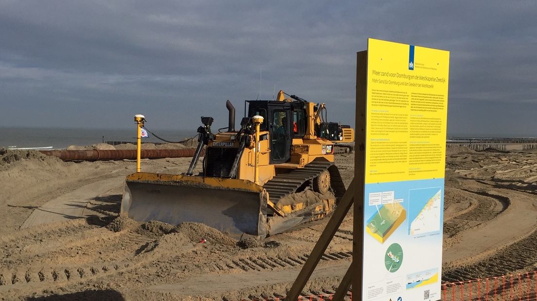 Delen strand Domburg afgesloten door zandsuppletie