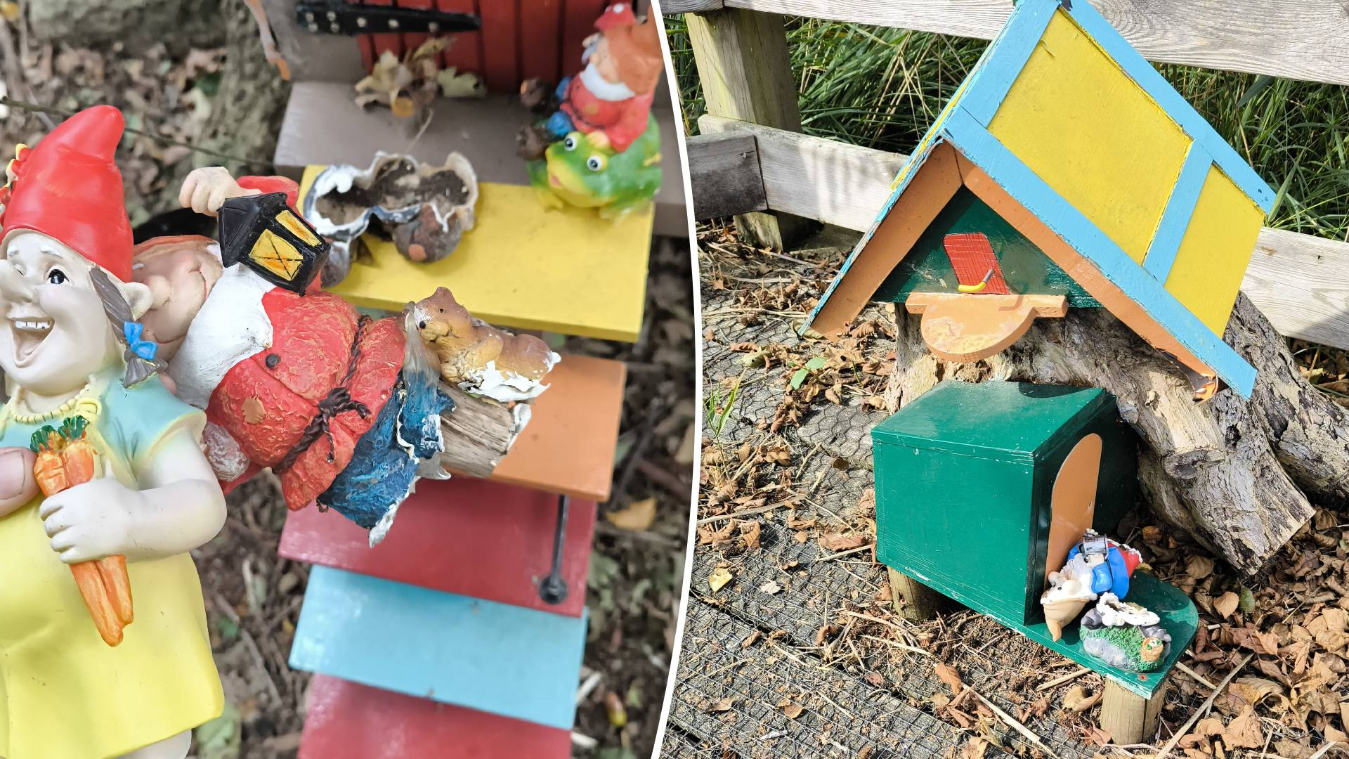 Vandalen hebben het kabouterpad bij Buitencentrum Weerribben volledig vernield.