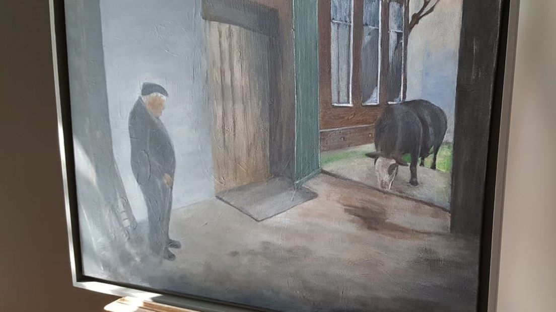 Het schilderij 'De laatste boer van Euvelgunne' is voor 1525 euro verkocht.