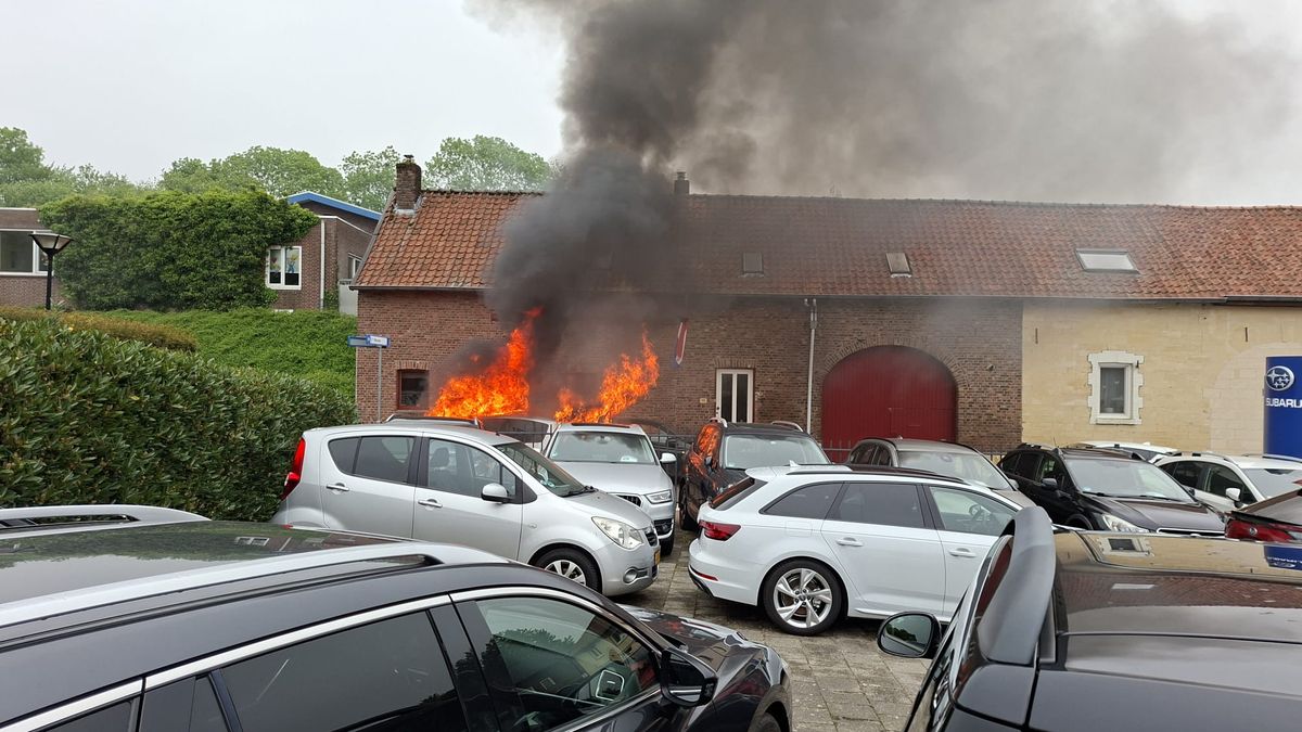 VIDEO: Vlammen slaan uit auto in Ransdaal