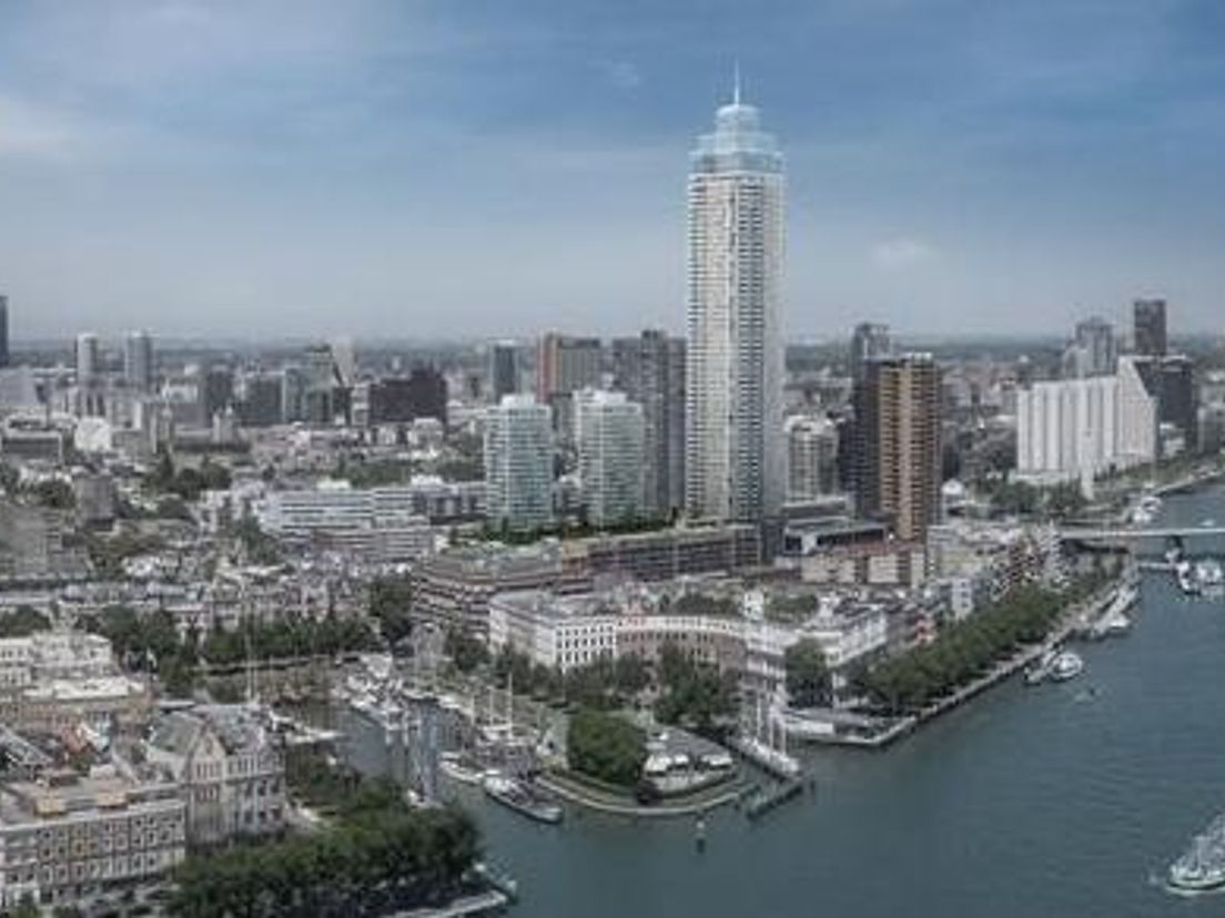 Een artist impression van de Zalmhaventoren