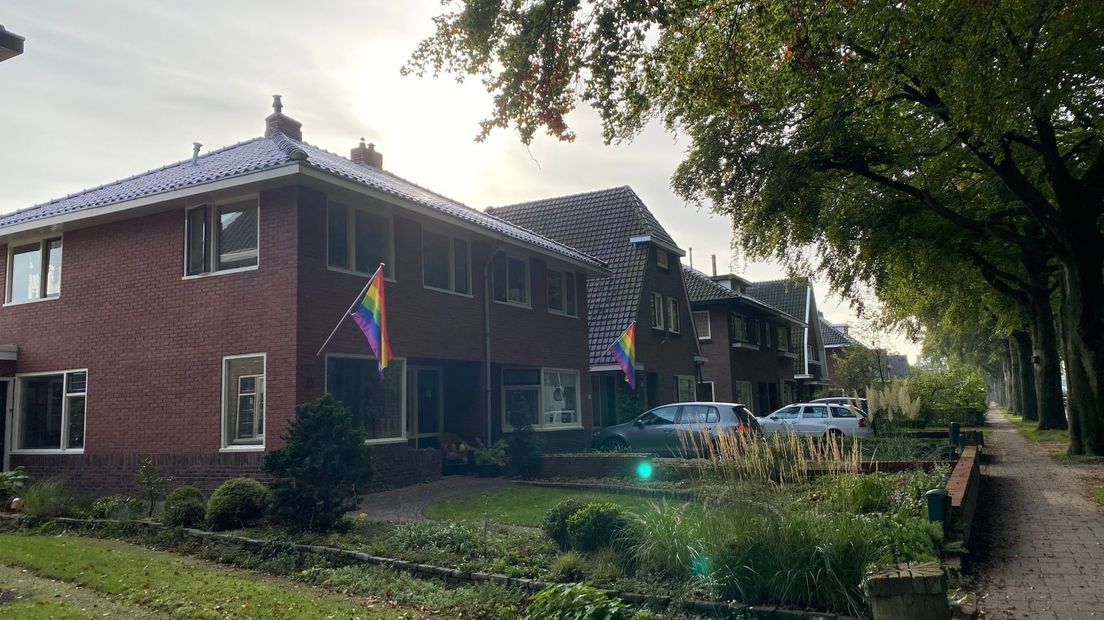Regenboogvlaggen zijn in meerdere straten terug te vinden (Rechten: Janet Oortwijn/RTV Drenthe)