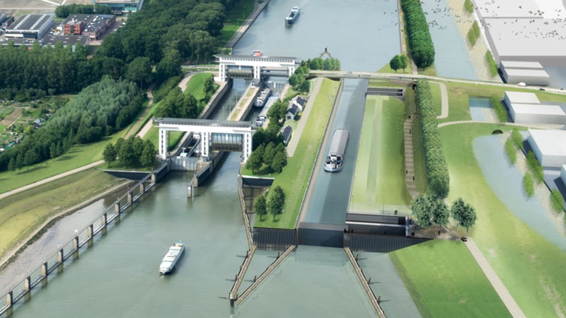 Rijkswaterstaat bouwt aan Beatrixsluis