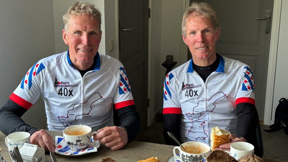 Haring en Steffen sitte te iten