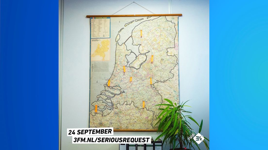 De kaart die 3FM afgelopen donderdag publiceerde