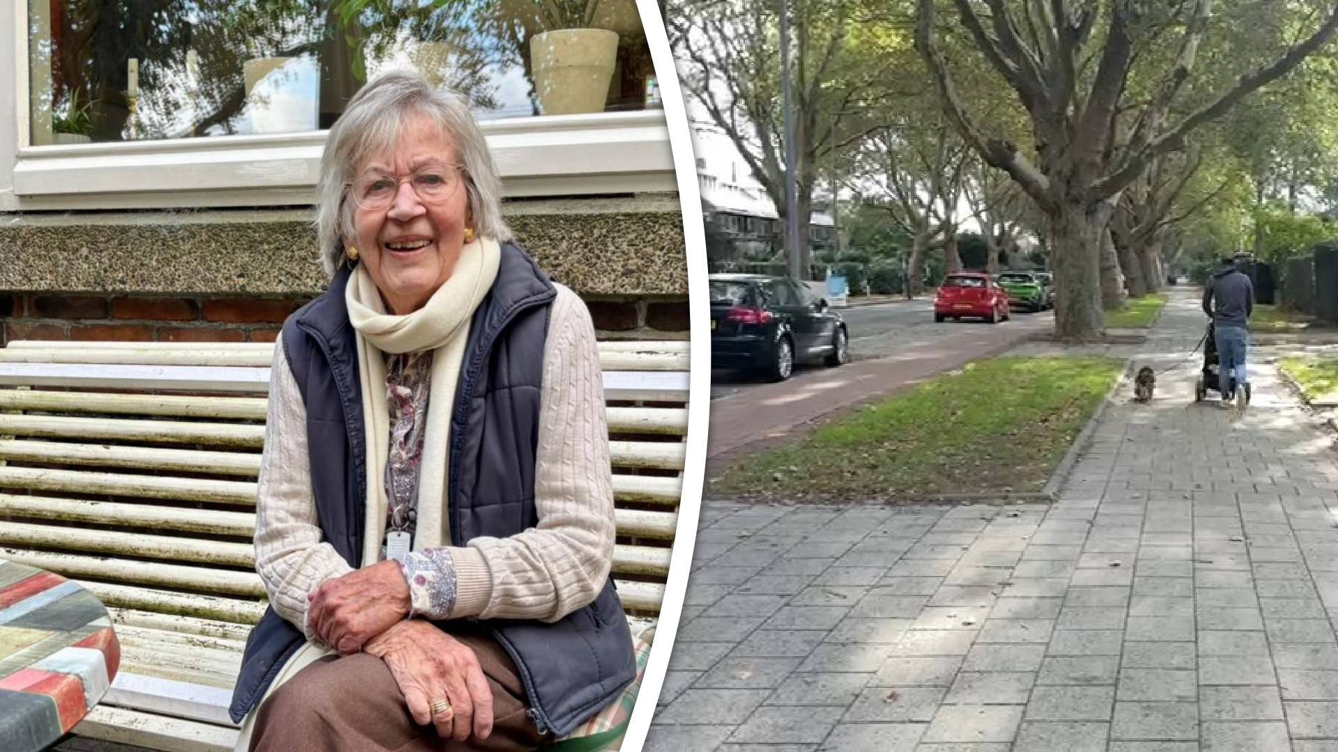 Bewoner Noor uit de Molenlaan (l) en het straatbeeld (r).