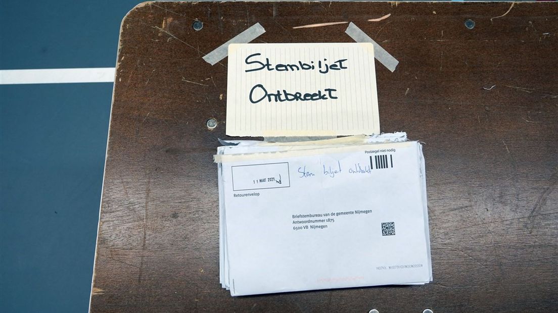 Veel stembiljetten ontbraken bij uitgebrachte briefstemmen
