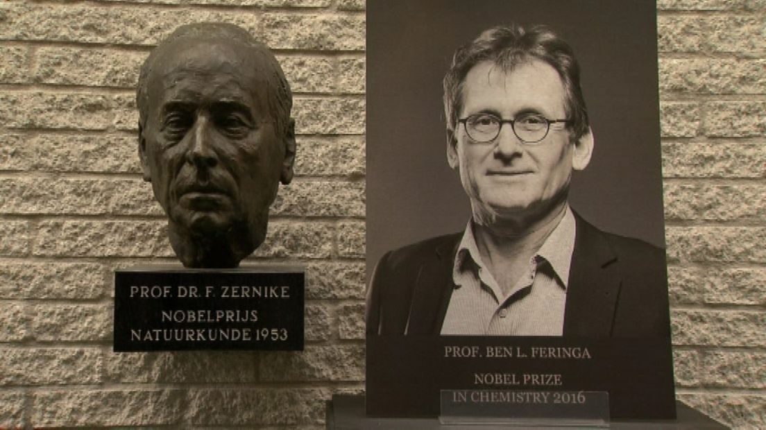 Zernike en Feringa, de twee Groningse Nobelprijswinnaars.