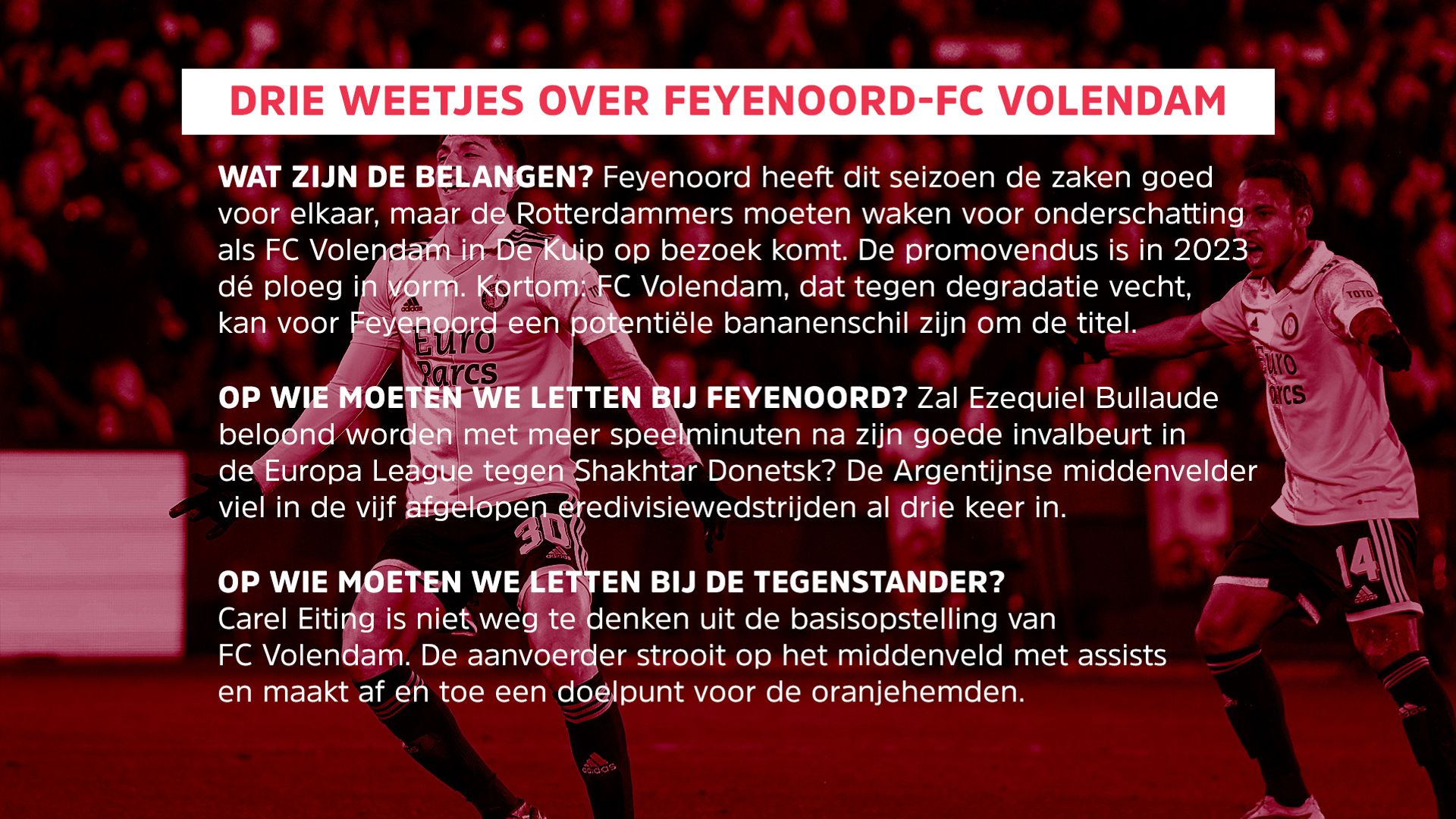 TERUGLEZEN: Feyenoord-FC Volendam (2-1) - Rijnmond