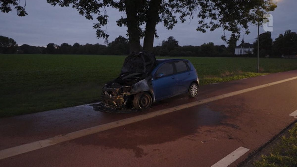 Auto vliegt tijdens rijden in brand