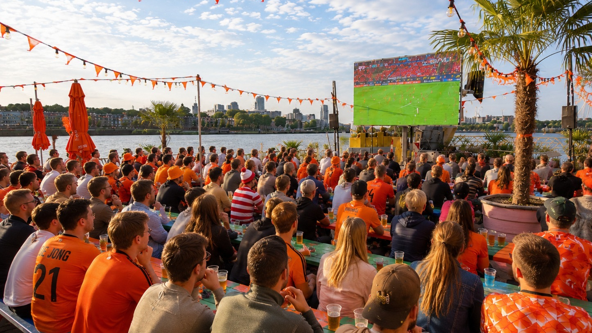 De Maaskantine tijdens een wedstrijd van het Nederlands elftal