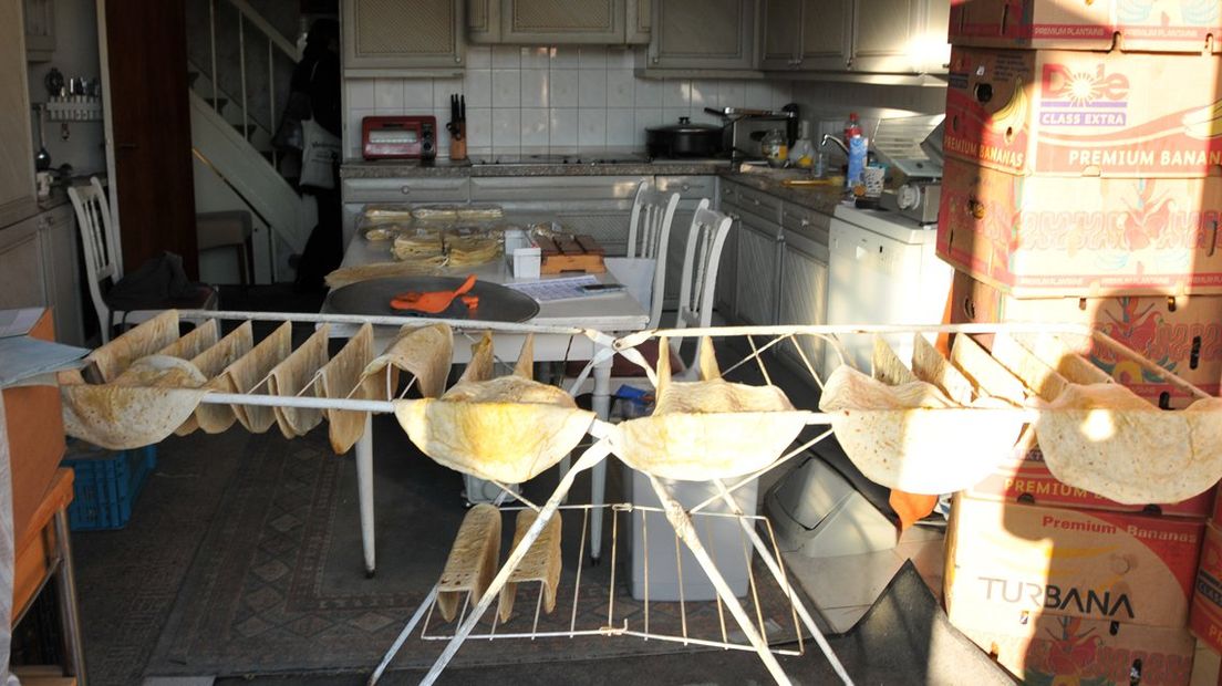 De illegale keuken achter een winkelpand in Delft. 