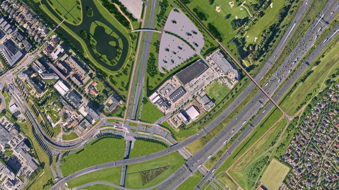 Over de A4 komt een nieuw fietsviaduct.