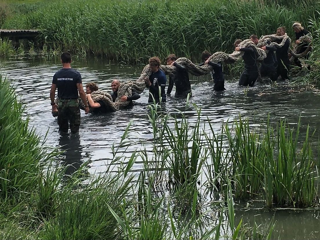 De Broekpolder heeft ook veel water en modder.