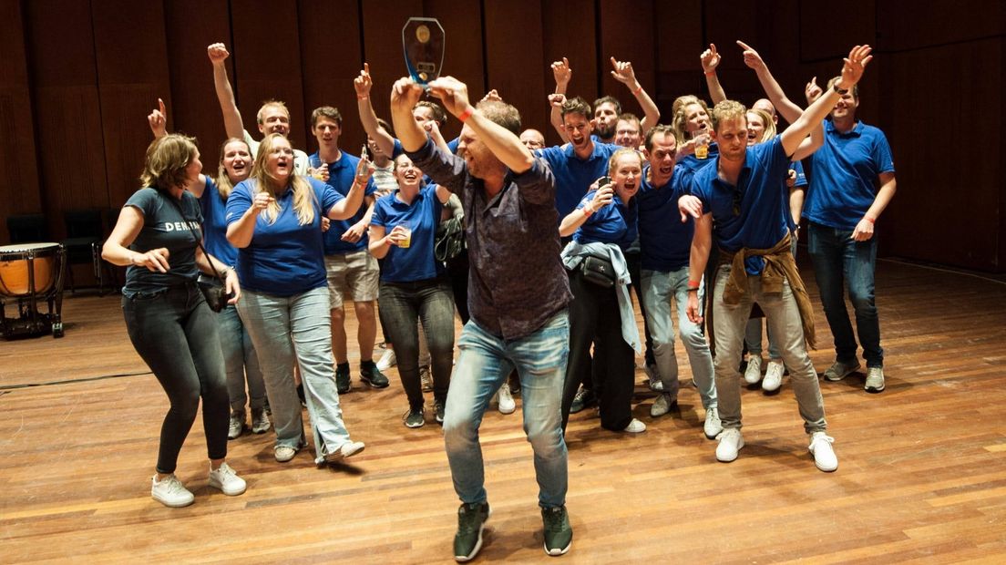 De PBG viert de overwinning op de Dutch Open Brass Championships in de Oosterpoort