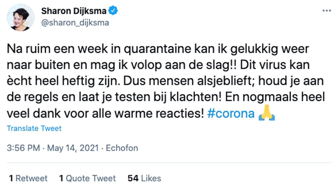 De tweet van burgemeester Dijksma