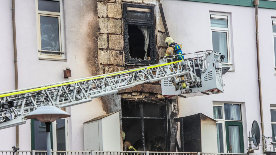 De uitgebrande woning