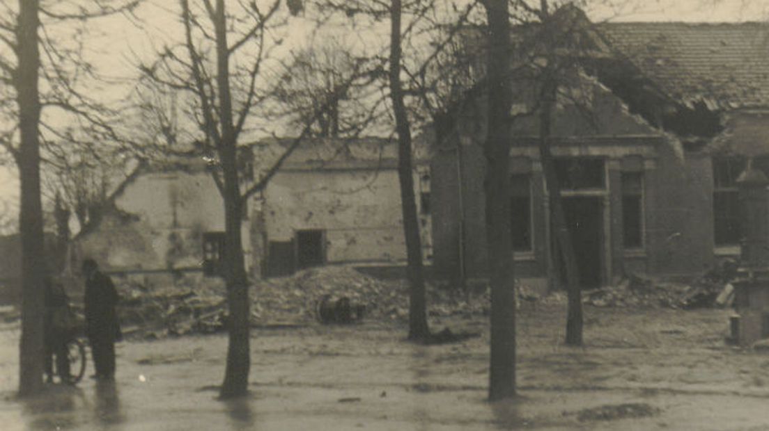 Ravage na het bombardement op Houten in 1944