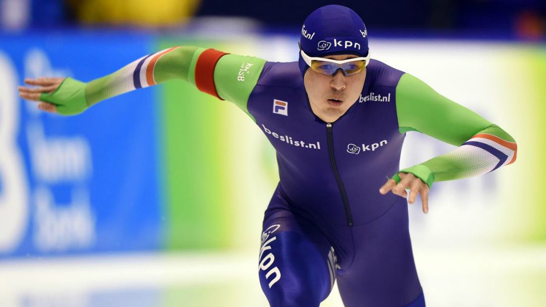 Kai Verbij tijdens de World Cup-finale in Heerenveen.