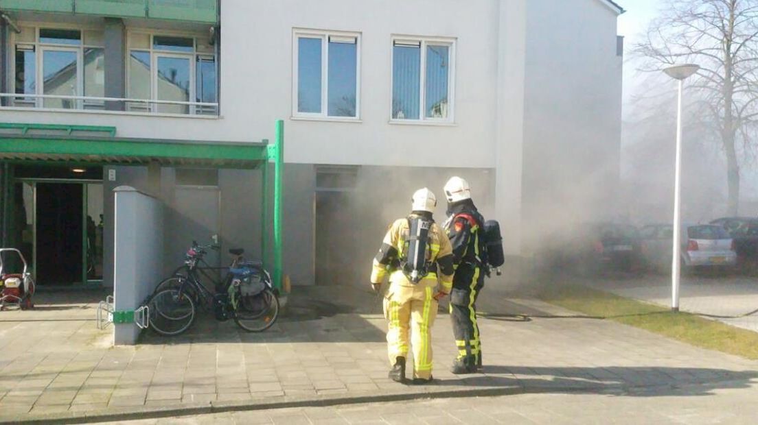 De brand veroorzaakte schade aan de spullen in de berging