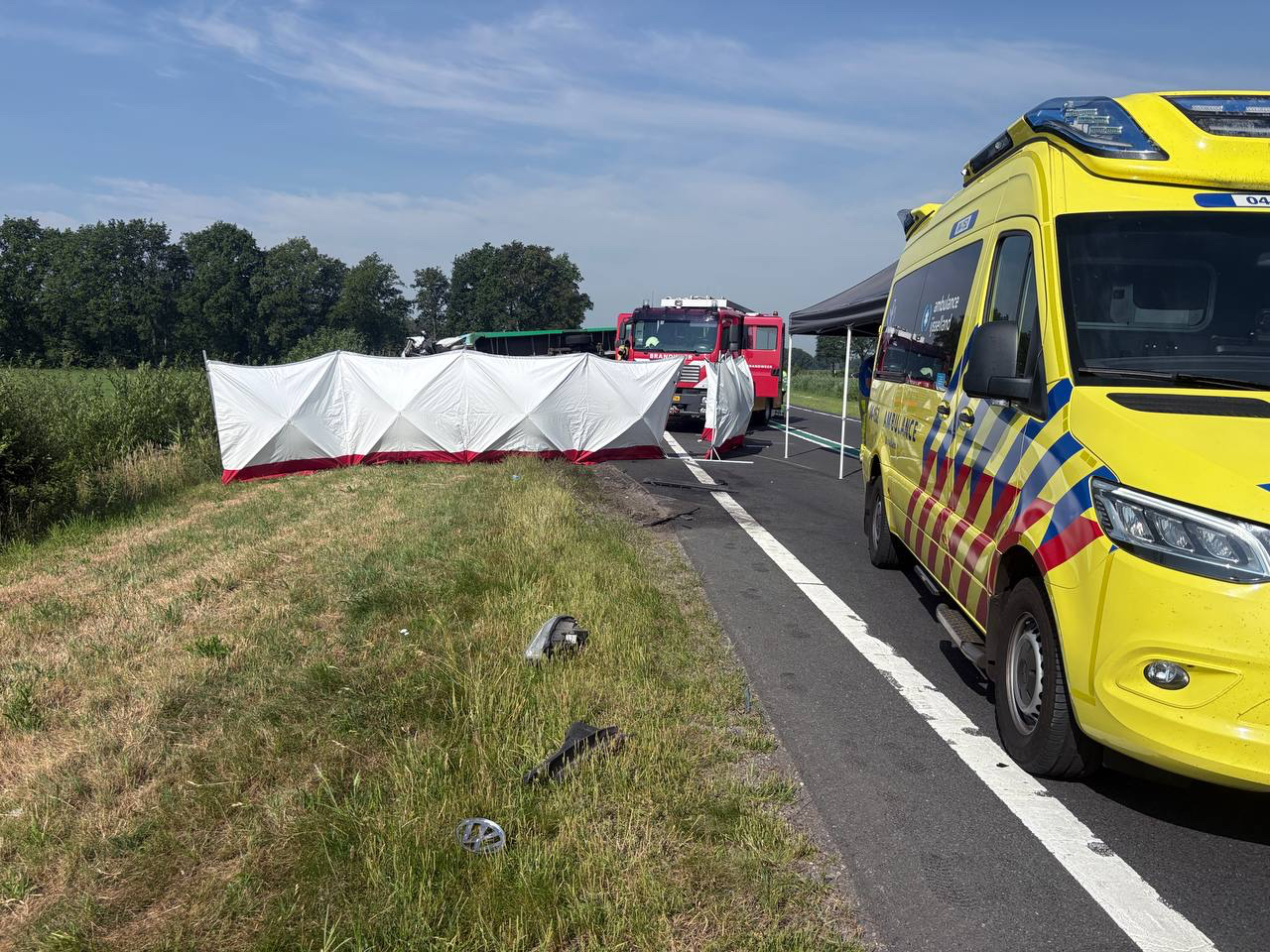 Vrouw overleden bij verkeersongeluk op N36.