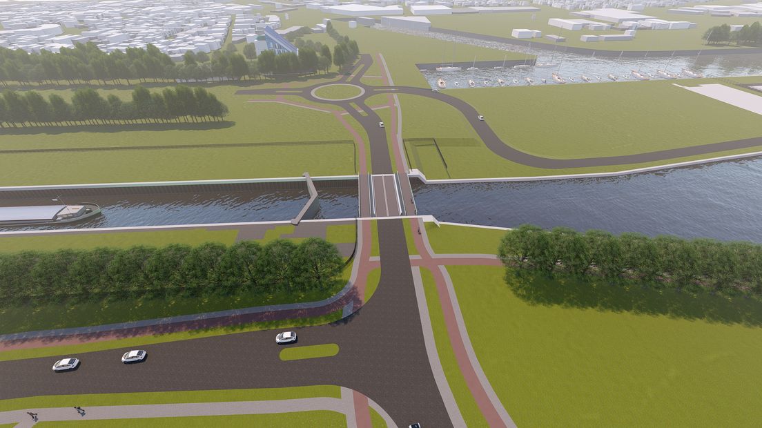 Rotonde leidt wegvekeer bij bouw nieuwe sluis in goede banen