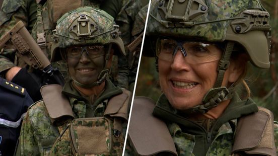 Koningin Máxima doet mee aan militaire oefening