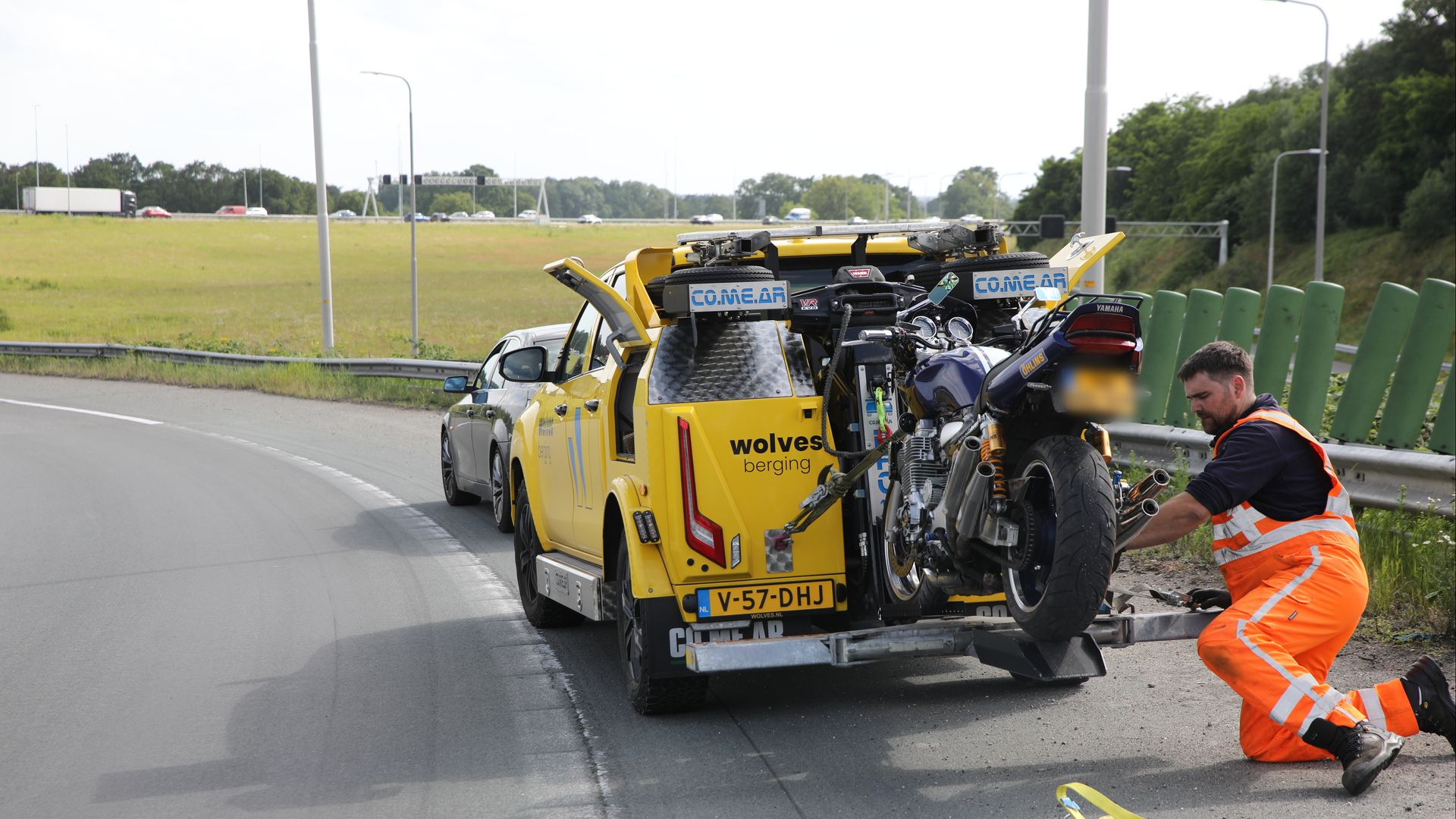 Ernstig ongeval • motorrijder gewond op A1.