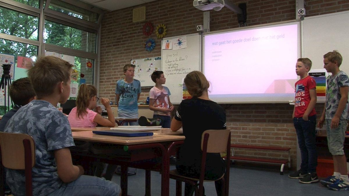 Groep 8 van basisschool Fleringen 24 uur in actie voor Tijn