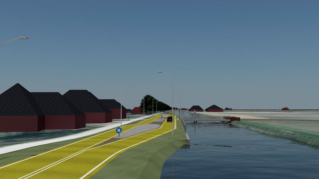 Norgervaart fietsoversteek en brug Domeinweg