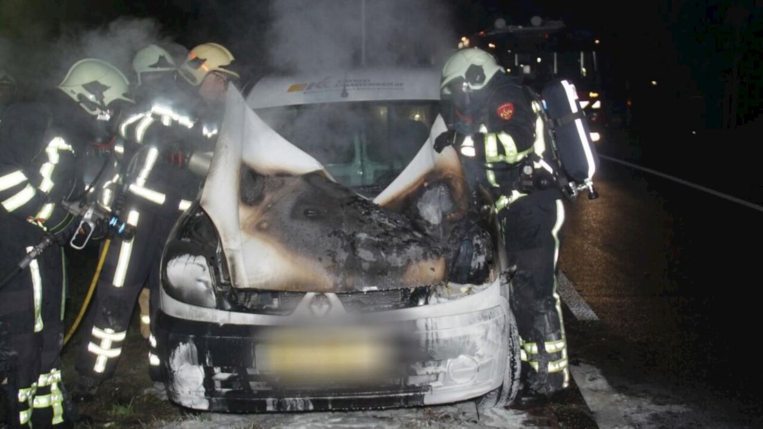 Brand in bestelbusje in Oldenzaal