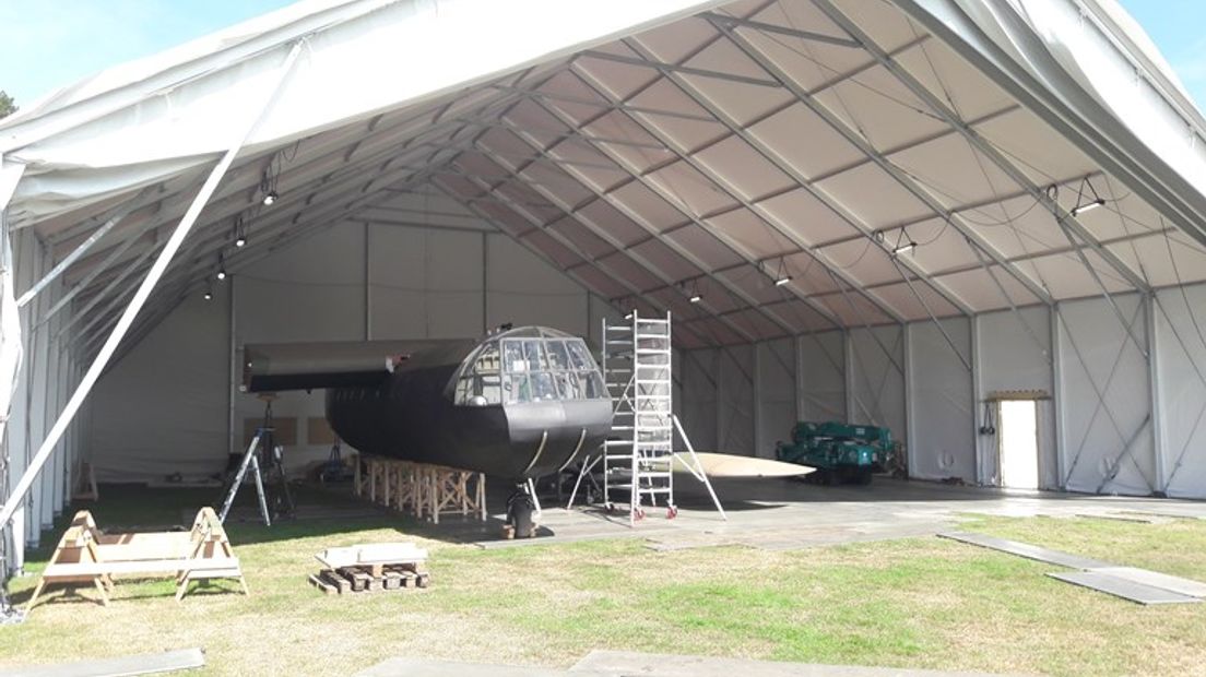 Horsa Glider in tent.