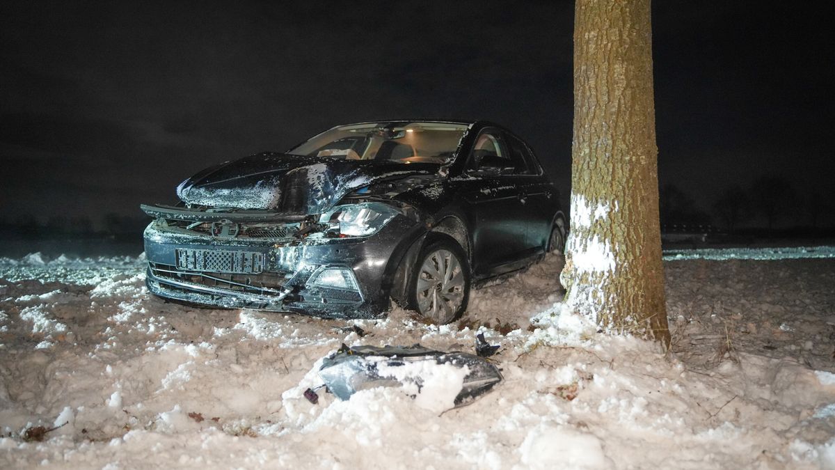 Auto raakt van de weg bij Peize
