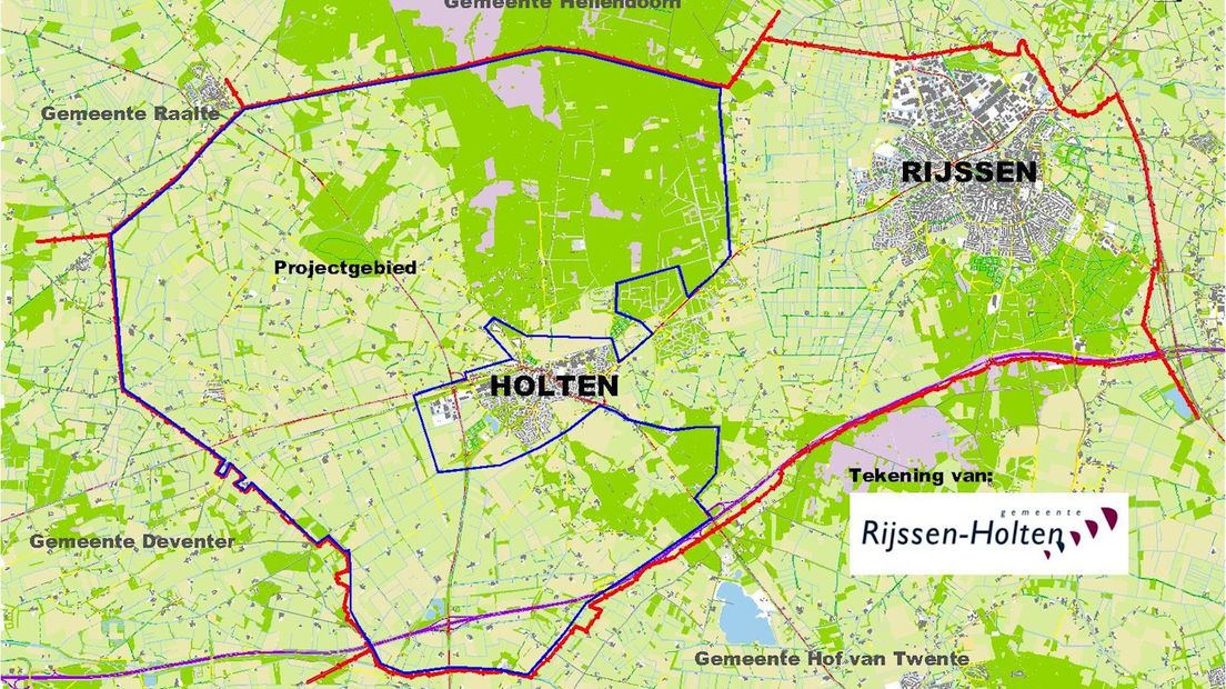 Het 'projectgebied' is het buitengebied waar glasvezel wordt aangelegd