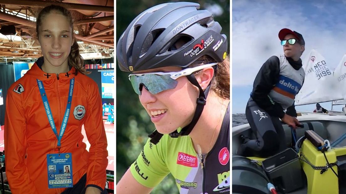 De genomineerden voor Sporttalent van het jaar: Indy Godschalk, Shirin van Anrooij en Paul Hameeteman (vlnr)