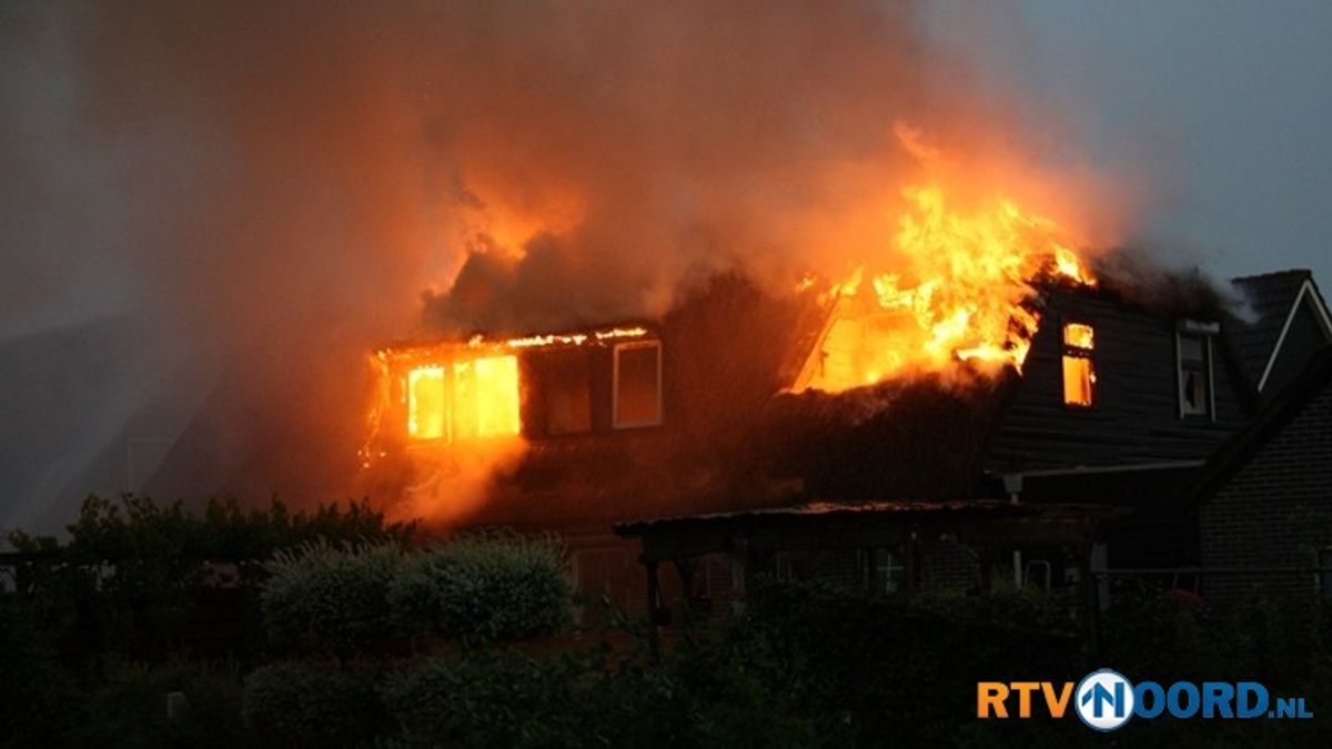 Woningbrand door blikseminslag