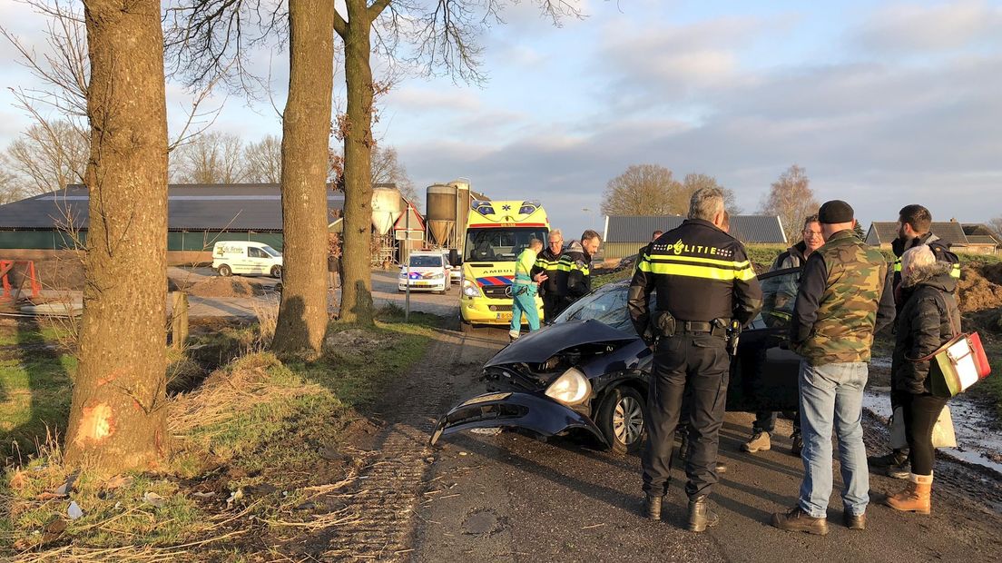 Auto tegen boom in Beerzerveld