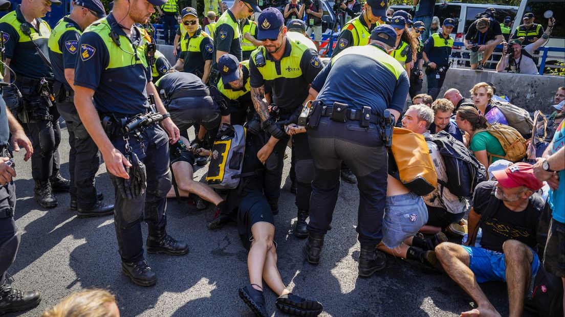 Demonstranten worden aangehouden