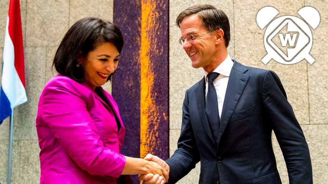 Tweede Kamervoorzitter Khadija Arib en minister-president Mark Rutte.